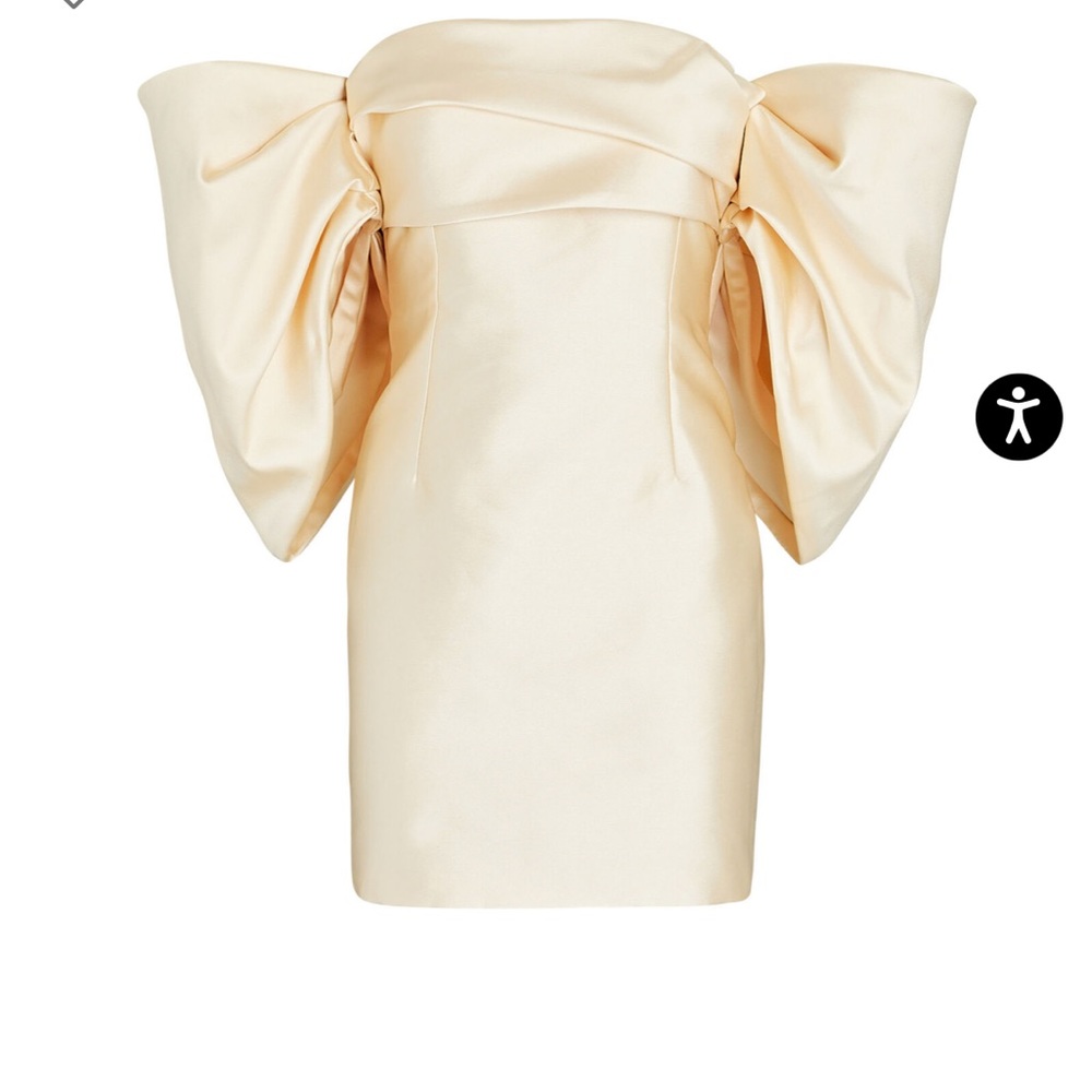 Solace London Elina Off-The-Shoulder Duchesse Satin Mini Dress - Picture 3 of 15